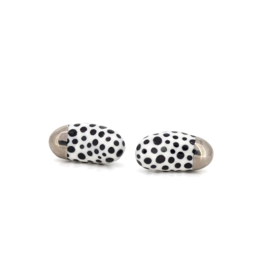 Polka Dot Jelly Bean Earrings With Platinum