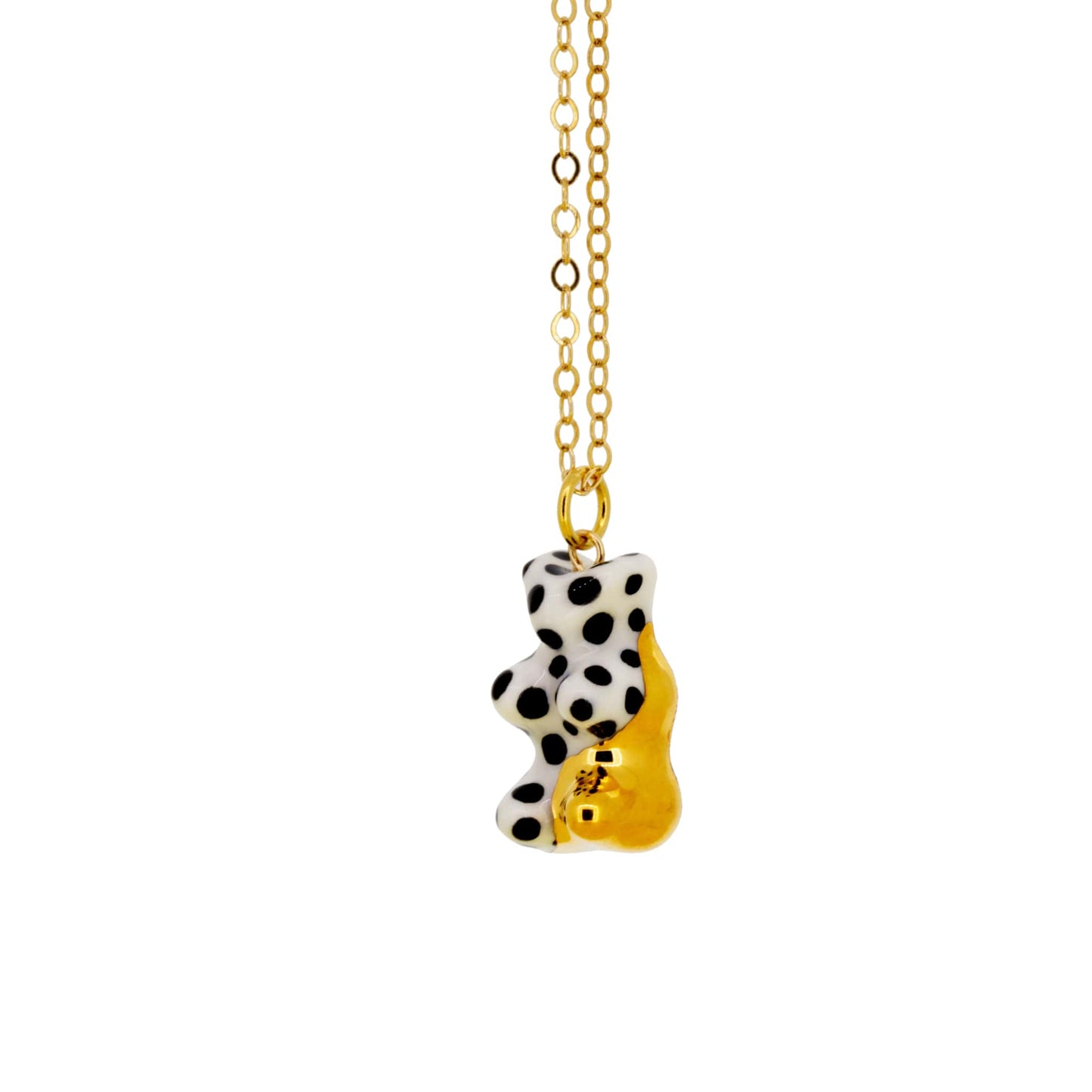 Polka Dot Gummy Bear Necklace Golden Paw
