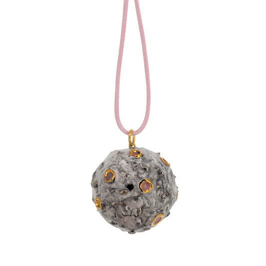 Full Moon Necklace With Pink Lunar Craters