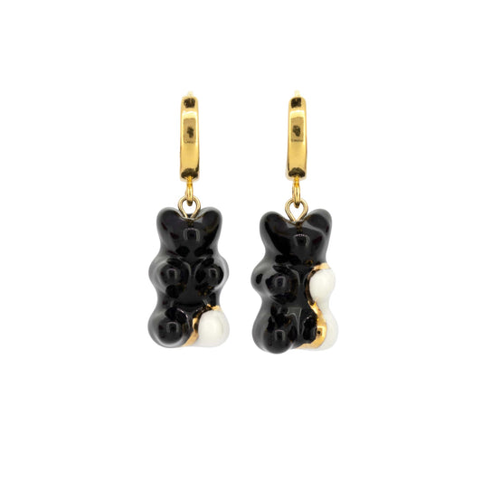 Black And White Gummy Bear Earrings Front