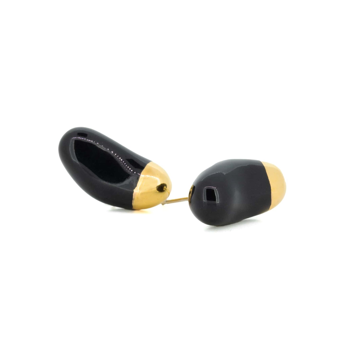 Black Jelly Bean Stud Earrings