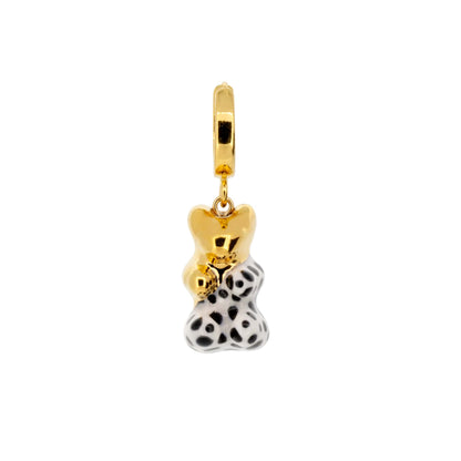 Polka Dot Gummy Bear Dangle Earrings With Gold