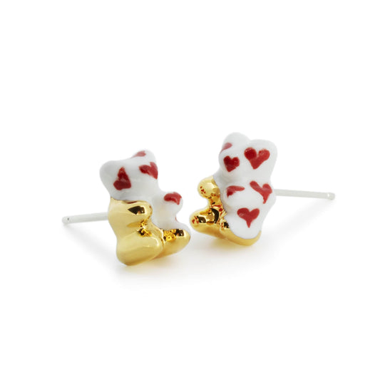 Gummy Bear Stud Earrings With Hearts side