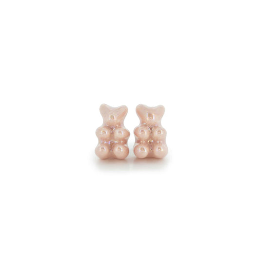 Pearl Pink Mini Gummy Bear Stud Earrings