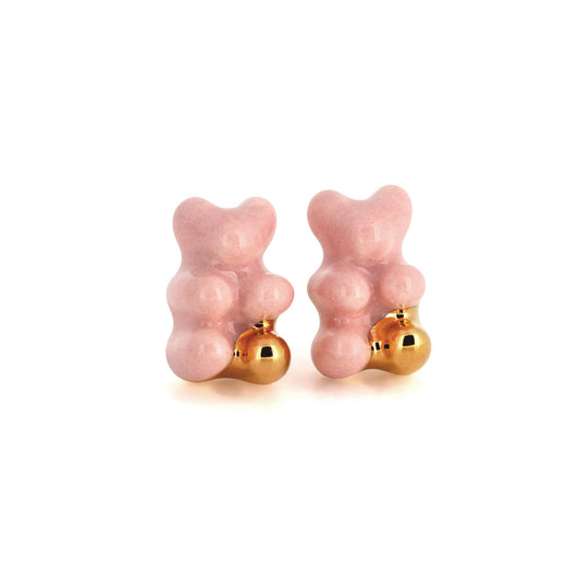 Pink Gummy Bear Earrings Front