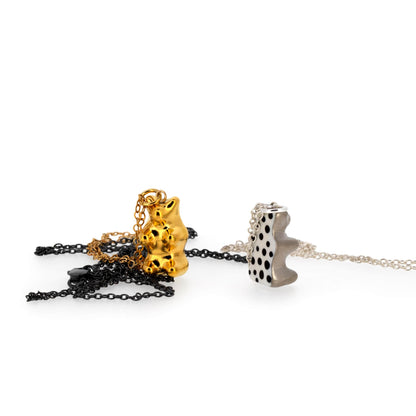 Gold and Silver Gummy Bear Necklace