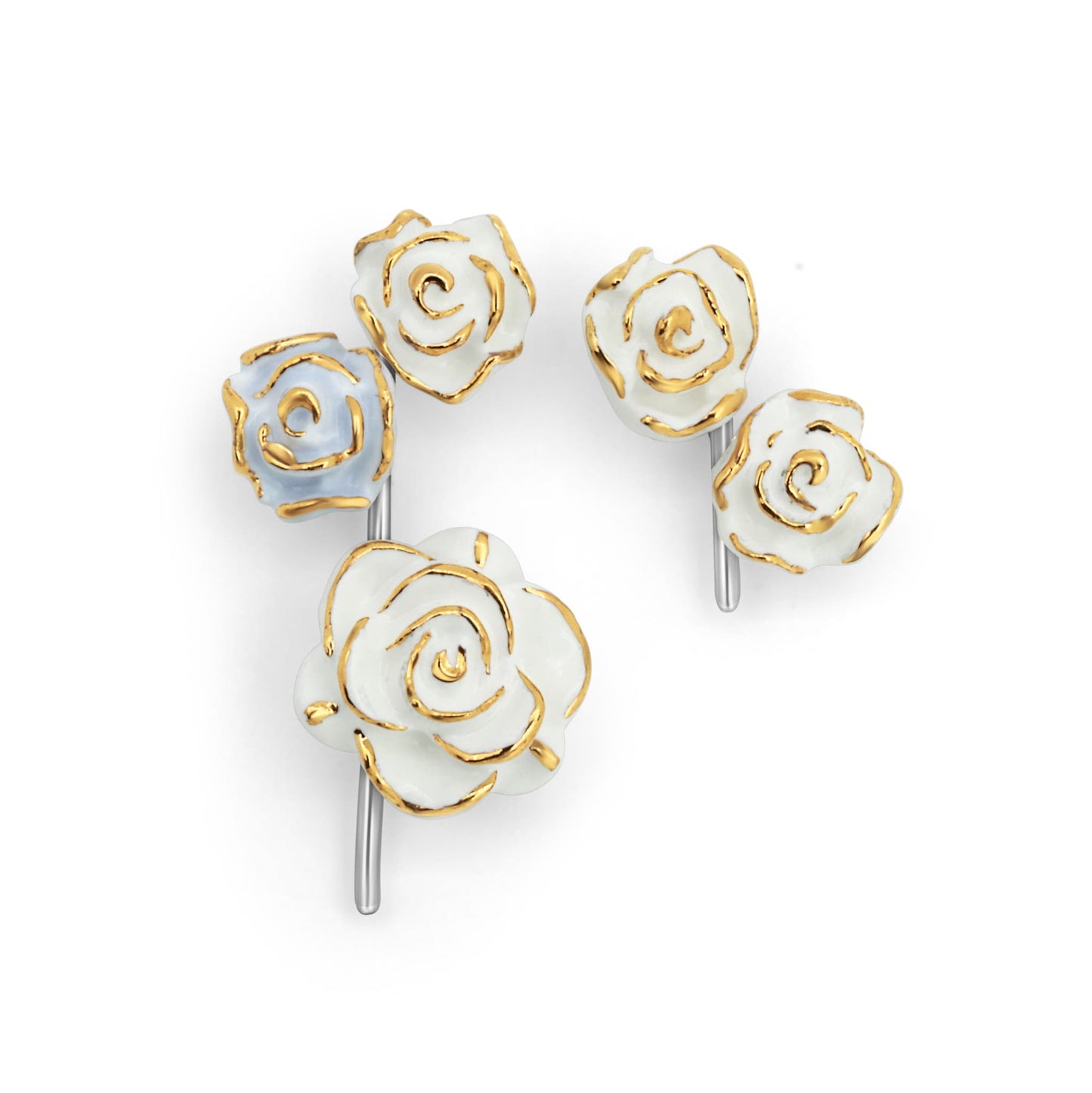 Floral earring Something Blue - SALE 50%
