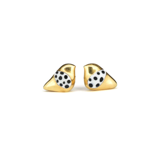 Golden bird stud earrings