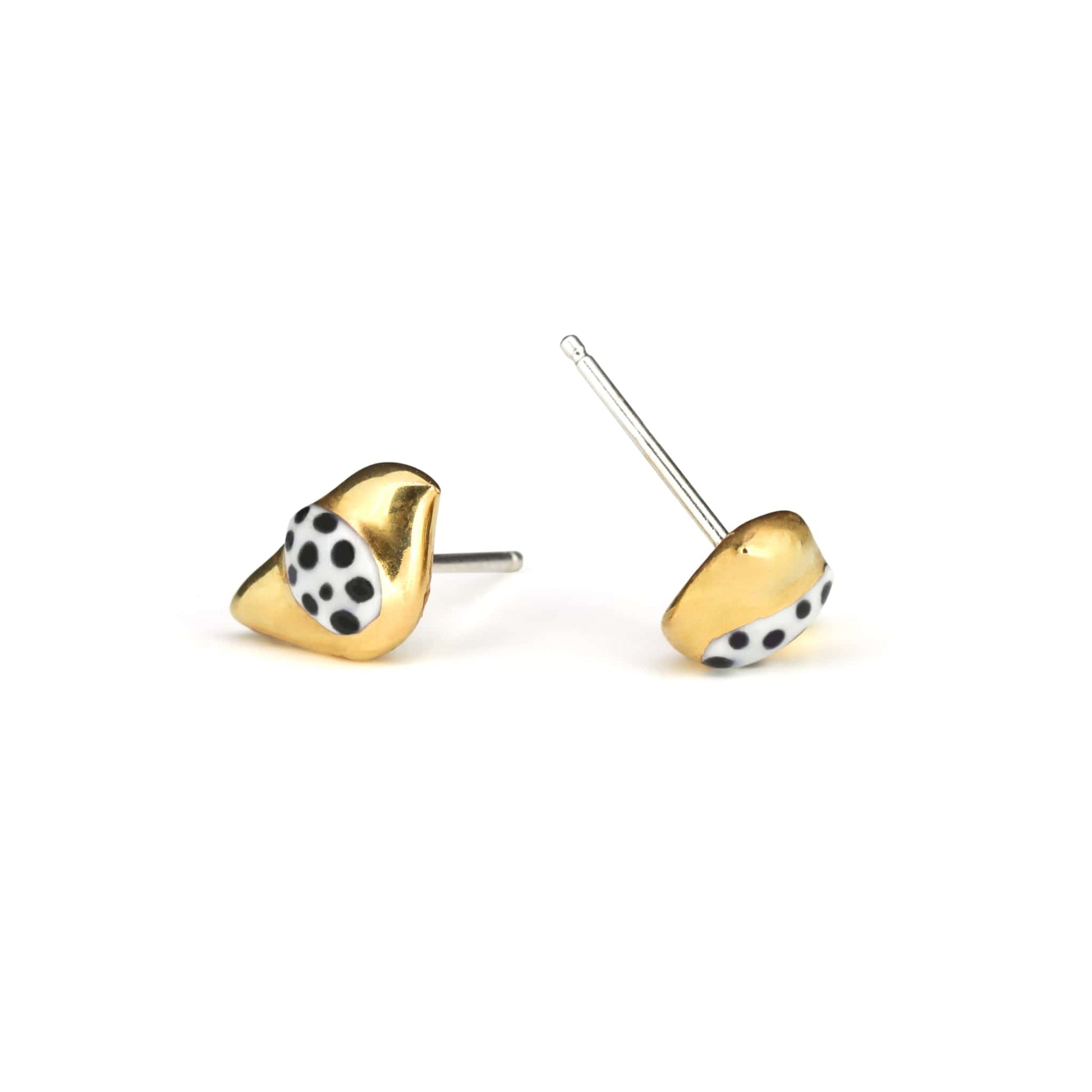 Golden bird stud earrings