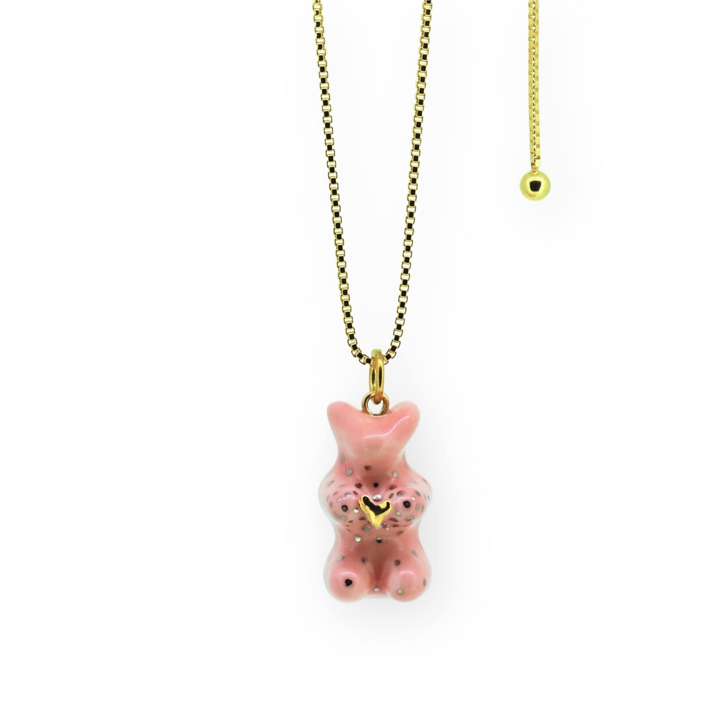 Pink Gummy Bear Pendant Necklace