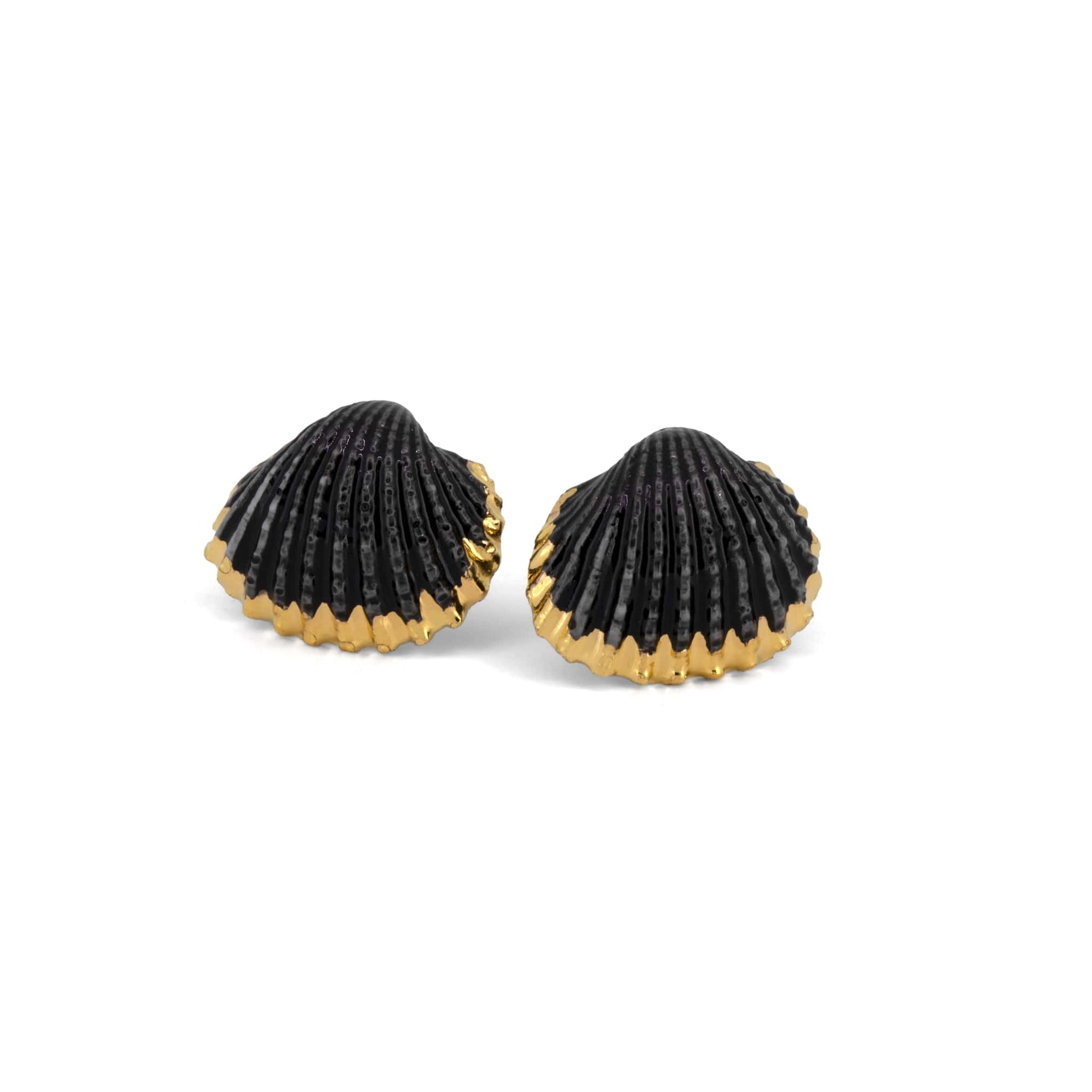 Black Seashell Earrings Sample Sale