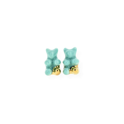 Mint Green Gummy Bear Stud Earrings