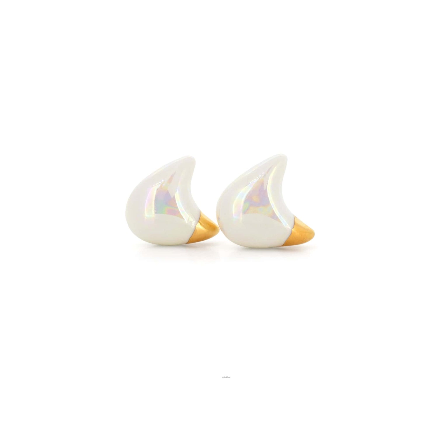 Pearl White Cat Studs for women