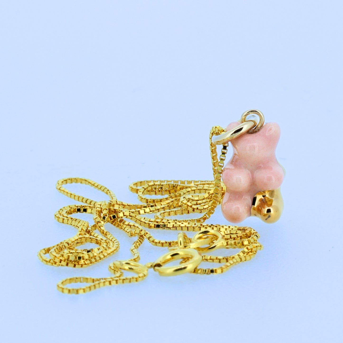 Pink Mini Gummy Bear Pendant Necklace