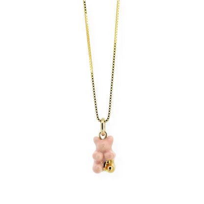 Pink Mini Gummy Bear Pendant Necklace