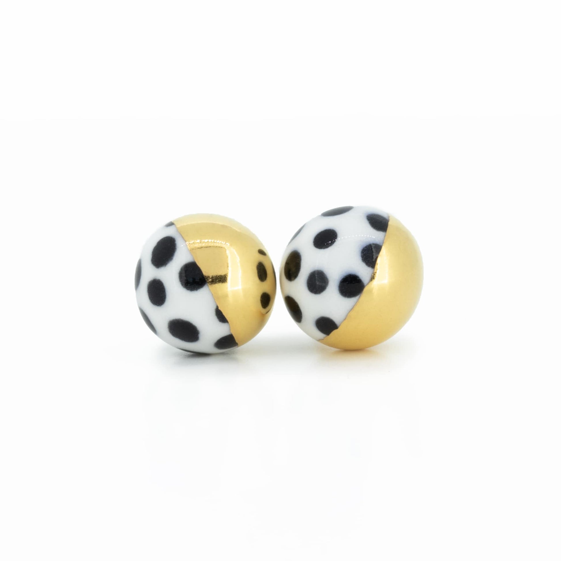 Polka Dot Stud Earrings Round