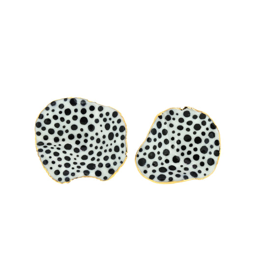 Large Polka Dot Statement Earrings front