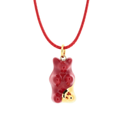 Shop Haribo style jewellery - red gummy bear pendant necklace