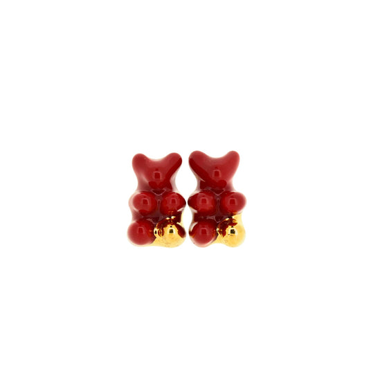 Red Mini Gummy Bear Stud Earrings