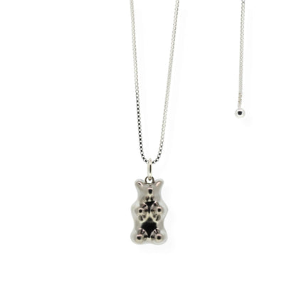 Silver Gummy Bear Necklace Front