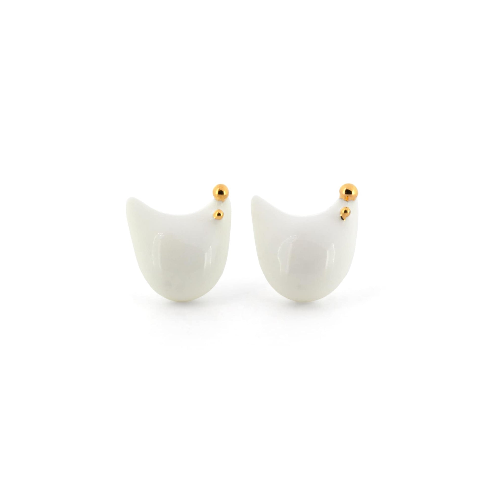 White Cat Studs Earrings