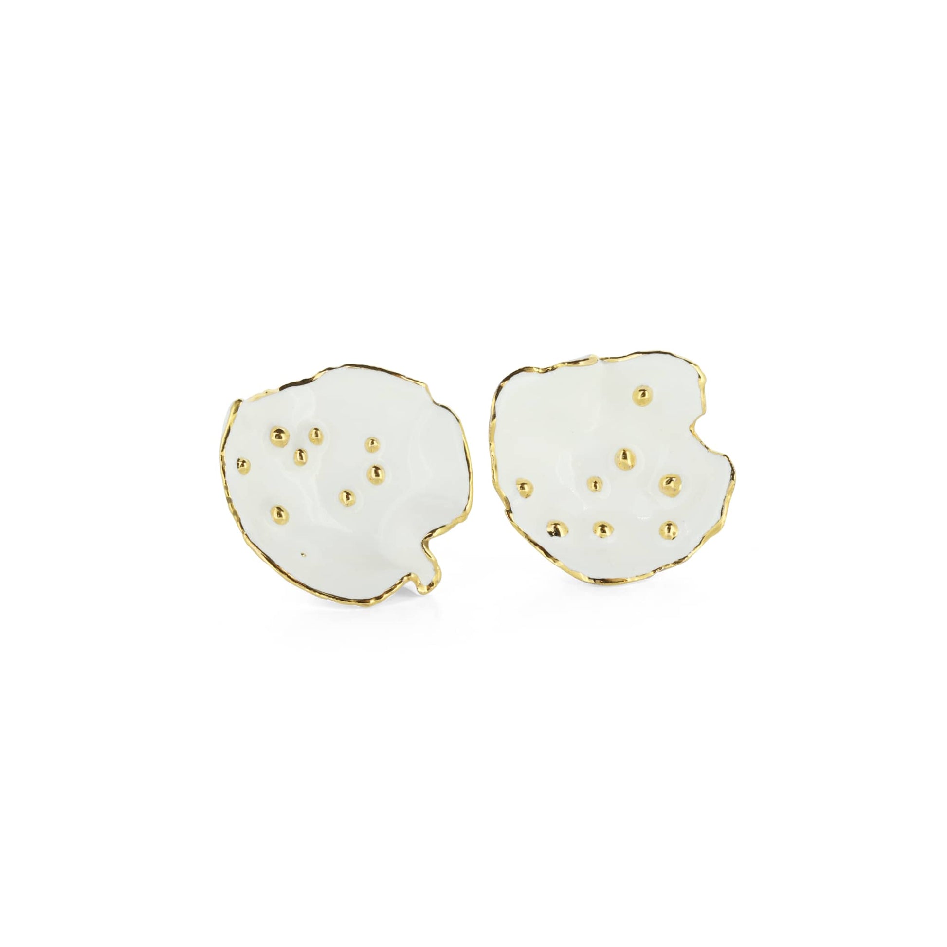 White porcelain stud earrings